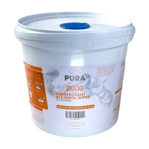 2000 Wipes bucket pura health disinfectant 70% alcohol